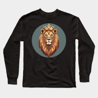 Regal Lion with Crown no.4 Long Sleeve T-Shirt